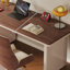 Bureau à 3 tiroirs brun noyer + blanc massif + bois manufacturé-1496532282-1496532287