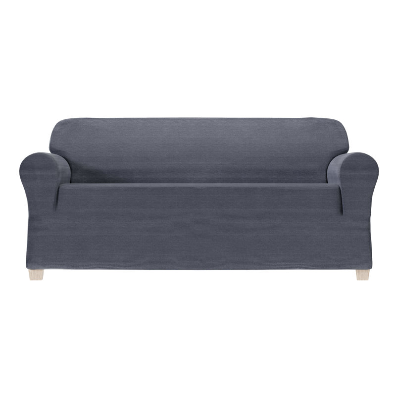 Canapé en chenille extensible, H 34 po x l 96 po x P 38 po, Bleu