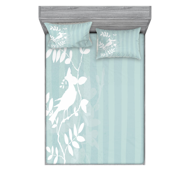 Ensemble de draps Bird Sittingon, Ensemble de drap pour grand lit avec drap-housse