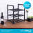 9 Bottle Tabletop Wine Bottle & Glass Rack in Black