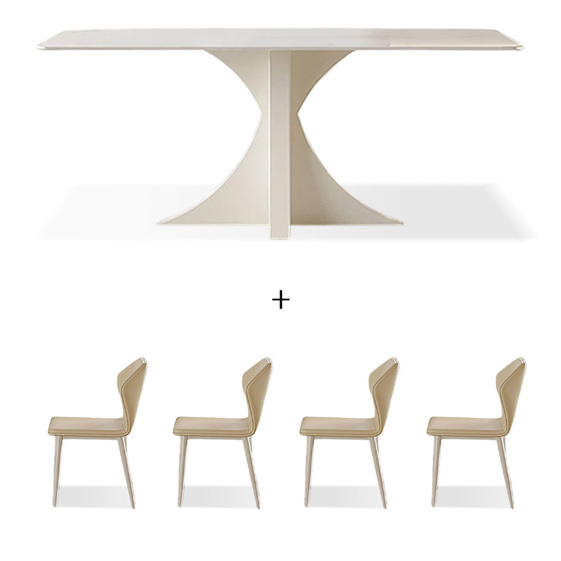 Ensemble de table de salle à manger 4 personnes, 5 Pieces: Table, 4 Chairs, 29.53" H x 59.06" W x 31.5" D