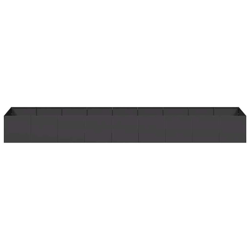 Planter 40 Cm Steel, 40cm H x 360cm W x 80cm D, Black