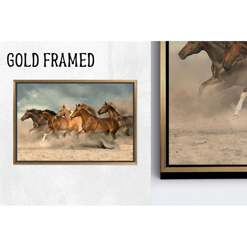 Élégante œuvre de chevaux sur toile, décor de ferme moderne, 1P, 39,4 po H x 63,1 po l
