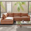 Canapé modulaire en cuir 2 pièces Serena-108988471