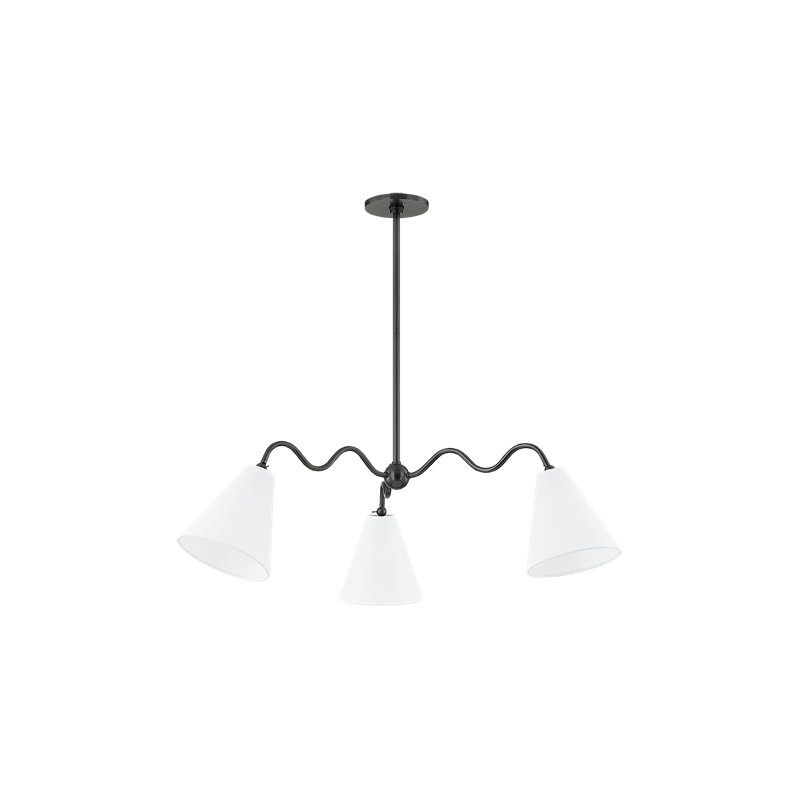 Lustre 3 lumières ONDA par TALI Roth x Mitzi, Vieux bronze
