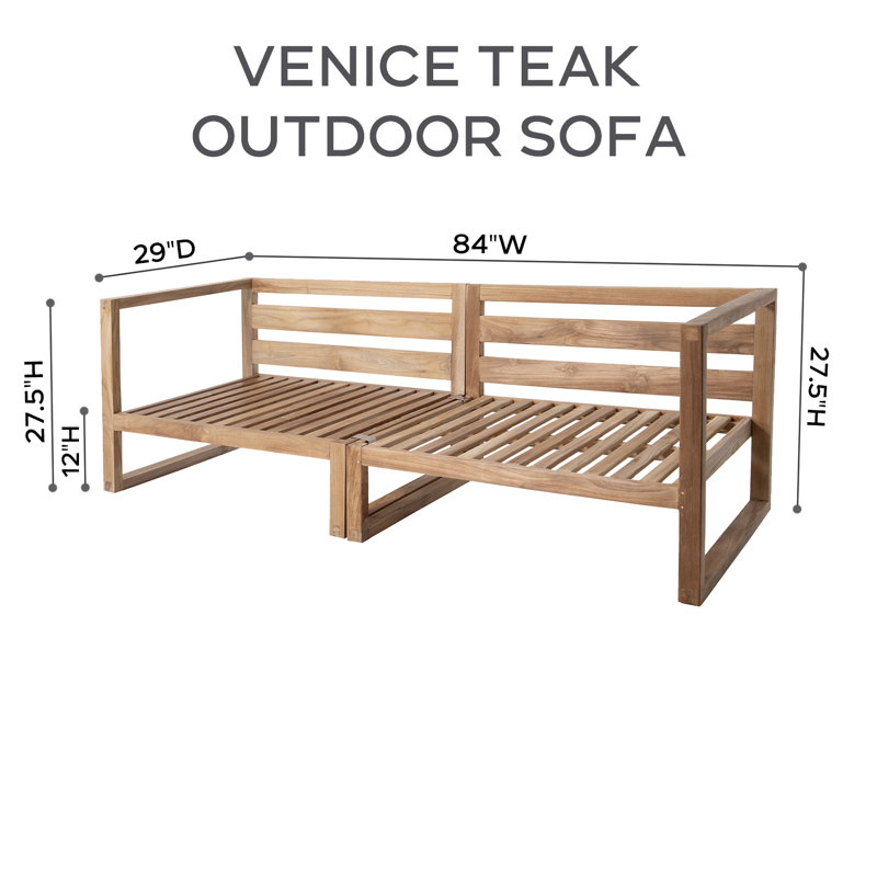 Venice Teak 8 Piece Deep Seating Group With Coffee Table, Black