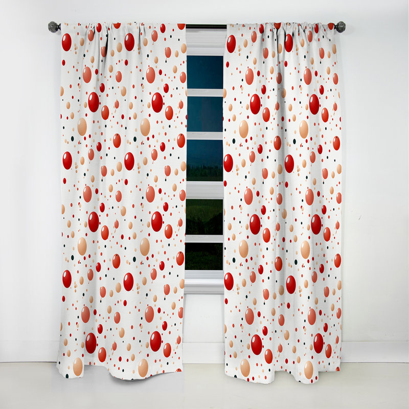 Playful Polka Dots II - Rideau abstrait - Rideau abstrait occultant - 1 panneaux, L 52 po x L 84 po