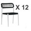 Ensemble de 12 chaises de salle à manger en corde tissée noire Gooden avec structure en plastique-491847374