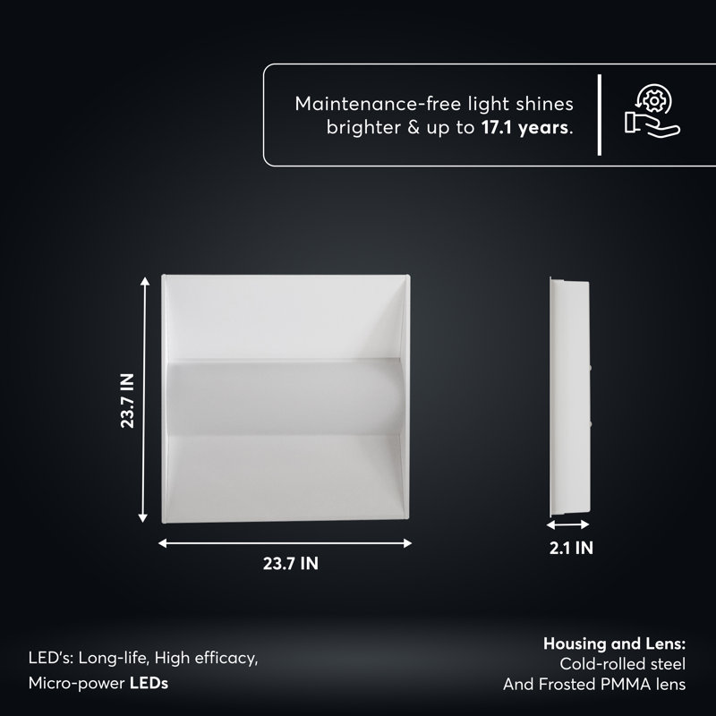 2 pi x 2 pi DEL Troffer - 3125-4375 lumens - 3CCT sélectionnables (paquet de 2) - blanc