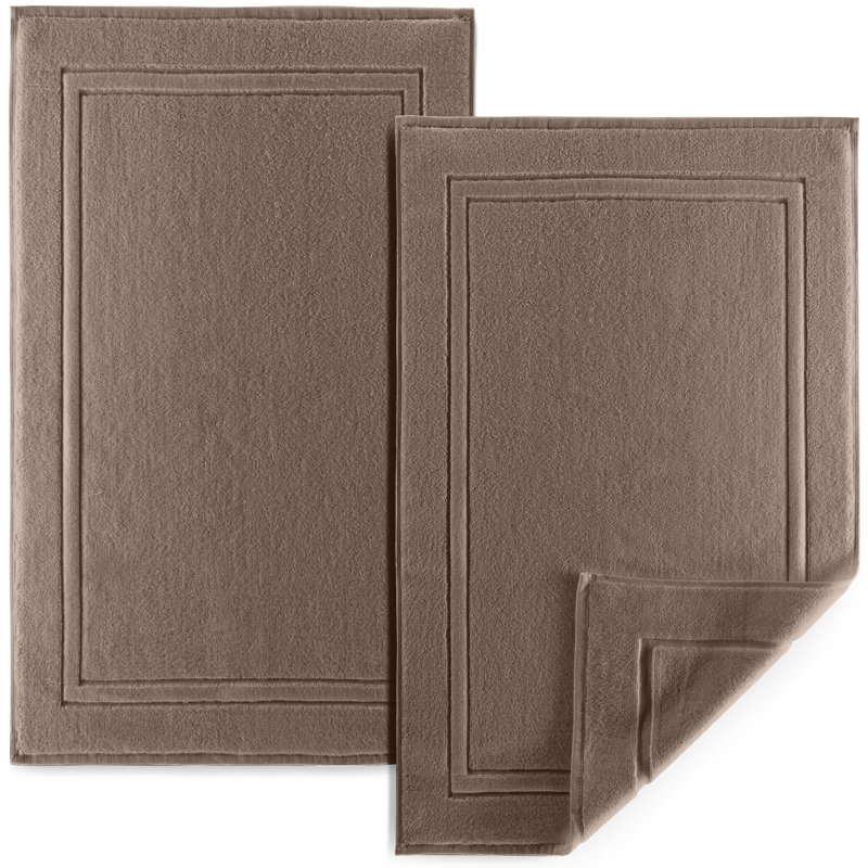 Ensemble de tapis de bain de couleur unie Altynai, 17", 24", Latte