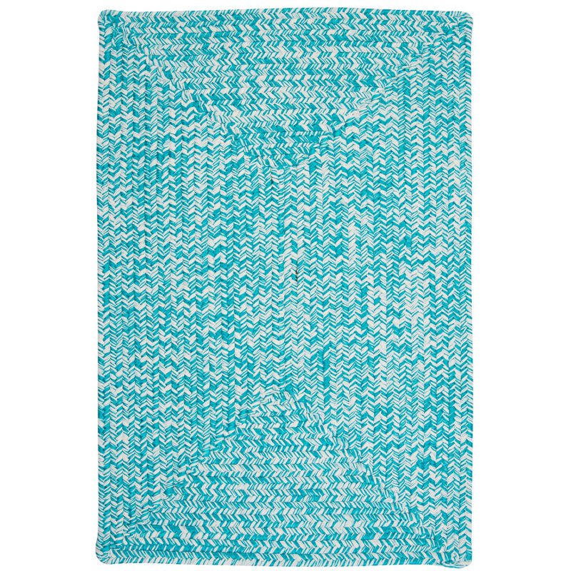 Tapis intérieur / extérieur Ashiah - bleu aquatique, Rectangle 2 pi x 3 pi