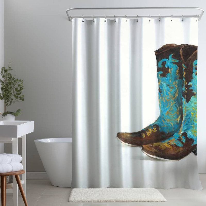 Shower Curtain FA7 – Polyester Shower Curtain, Dye Sublimation Print, 71" W × 74" L