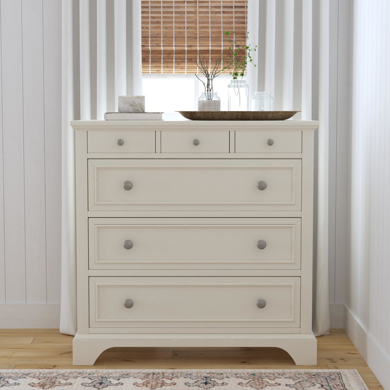 Commode 4 tiroirs Mosqueda, Blanc cassé