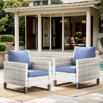 Chaise de patio avec coussins Nazime