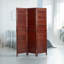 6 Ft. Tall Wooden Louvered Room Divider Walnut 3 Panel-1123949884-1123949887