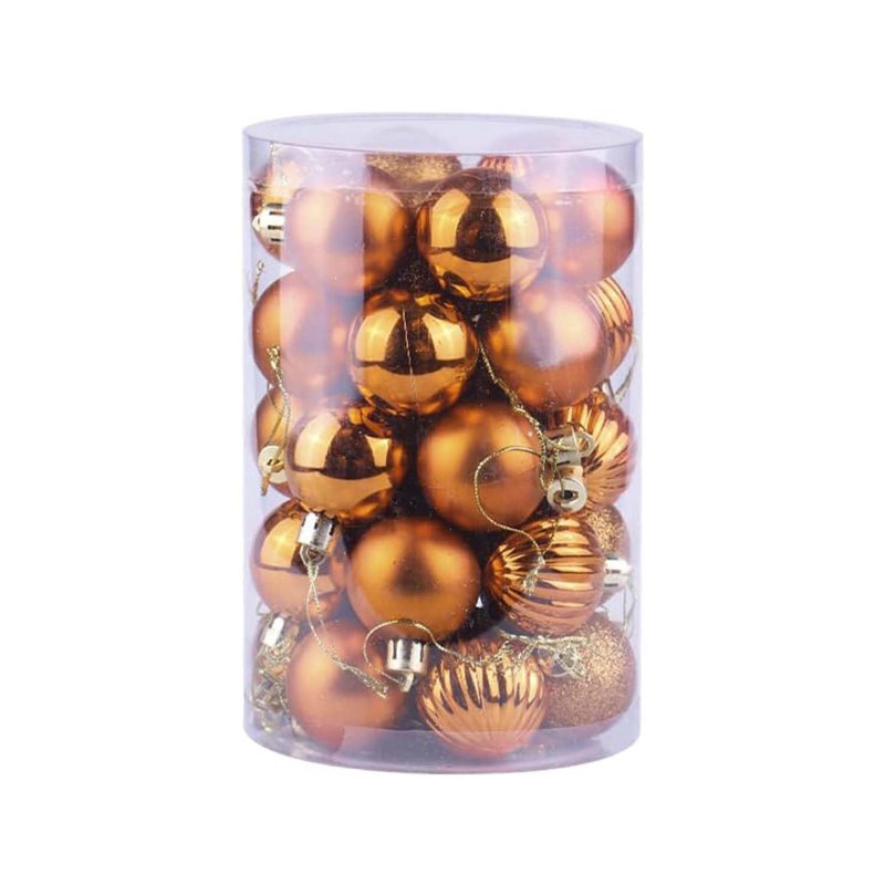 Ensemble de 34 boules de Noël incassables pour Noël, décorations de Noël en vrac, décorations suspendues prêtes à offrir