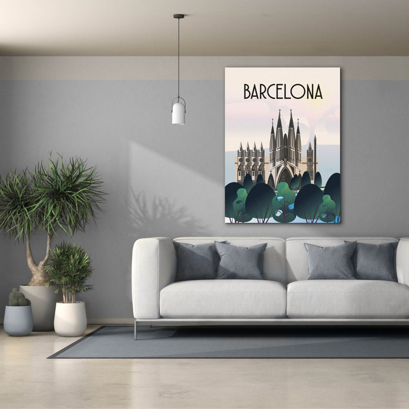 Toile épique Graffiti «Barcelona» par Omar Escalante, 40 po x 54 po