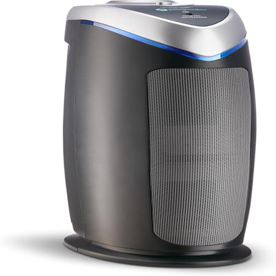 Le purificateur d'air Germguardian avec filtre HEPA 13 élimine 99,97% des polluants et couvre une grande pièce jusqu'à 743 pieds carrés. Espace pour les pieds en 1 heure, la lumière UV-C aide à réduire les germes, certifié zéro ozone, 22 po, gris, AC4825E