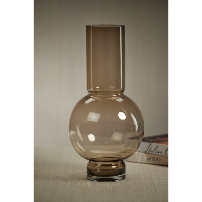 Glass Table Vase, Taupe