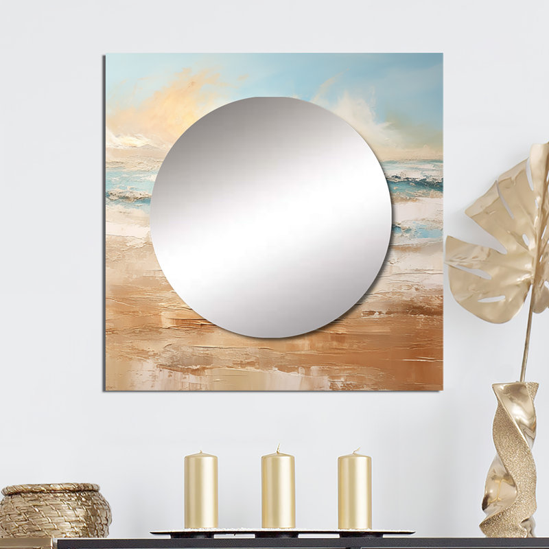 Havik - Grand miroir carré pour décoration murale Coastal Beach, 29 po x 29 po