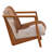 Doliver Teak Wood Upholstered Armchair-2138228473-2138228472