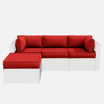 9-Piece Outdoor Replacement Cushion Set Seat/Back Cushion (Set Of 3 Seats , 5 Backs,  1 Footrest)