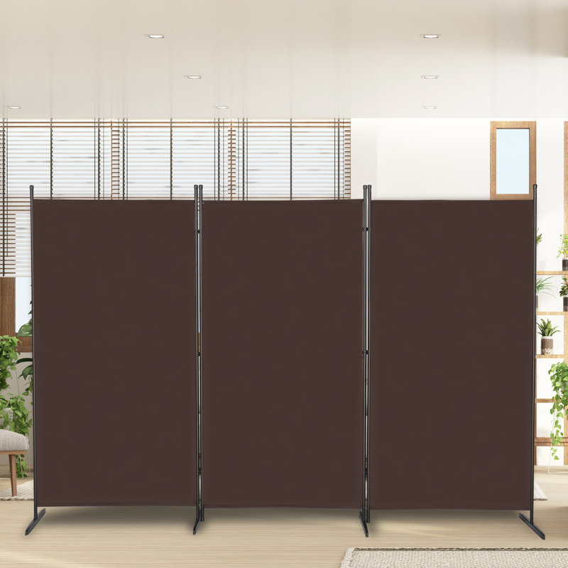 Marveline 261cm W x 180cm H Single Panel Room Divider, Brown