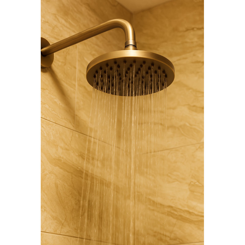 Robinet de pomme de douche à pluie en laiton antique Juno avec éclairage DEL
