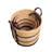 Willow Rustic Cottage Stripe Handwoven Water Hyacinth Nesting Storage Baskets with Handles (Set of 3)-125248666