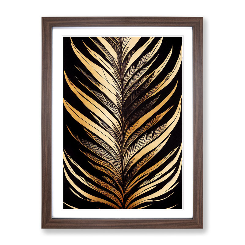 Mighty Feather - Framed Print, 46cm H x 34cm W x 2cm D, Brown Framed