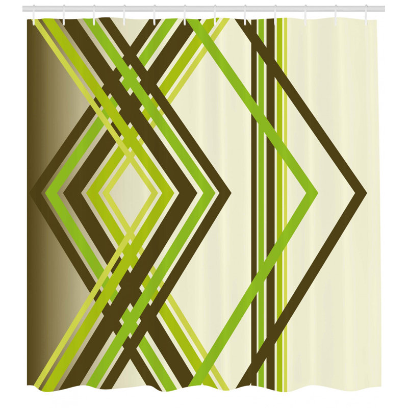 Abstract Shower Curtain with Hooks Included, 70" H x 69" W