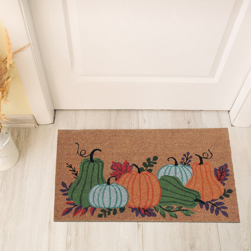 Tapis de porte en fibre de coco (citrouilles)