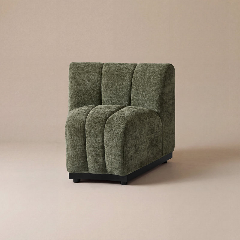 Fauteuil incurvé vert 33 po, Green