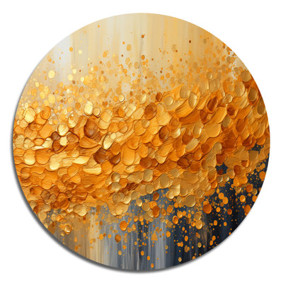 Golden Radiance I - Paysages d'art rond en métal