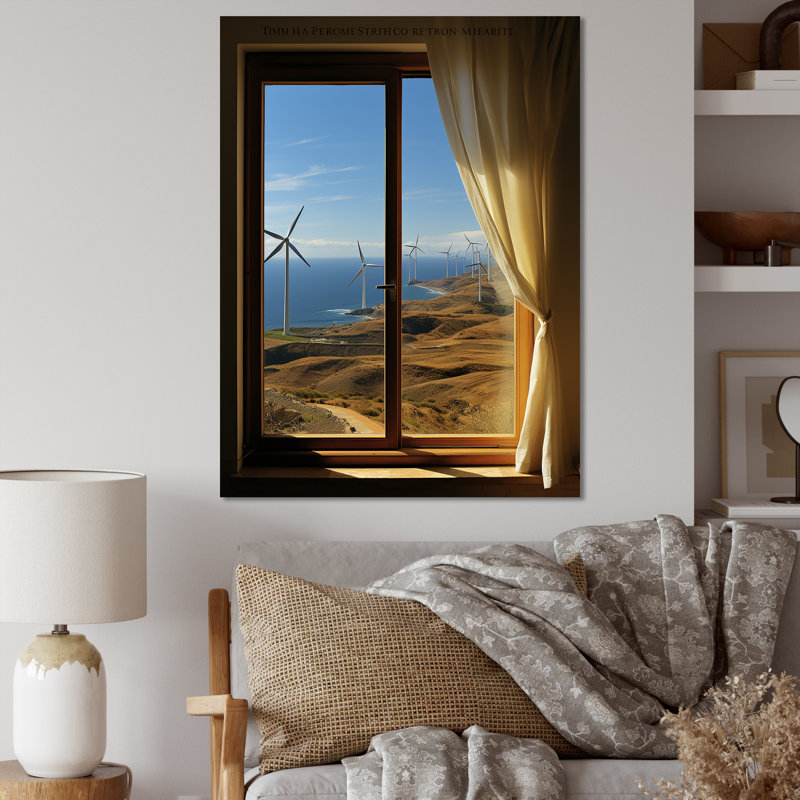 «Wind Turbines Minimalisme Scenery III», reproduction sur toile, H 40 po x l 30 po x P 1,5 po, Toile tendue