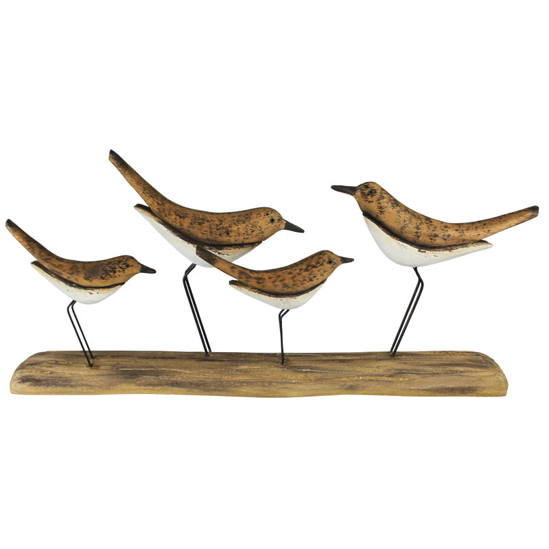 Oiseaux de tunis, groupe de 4, bois