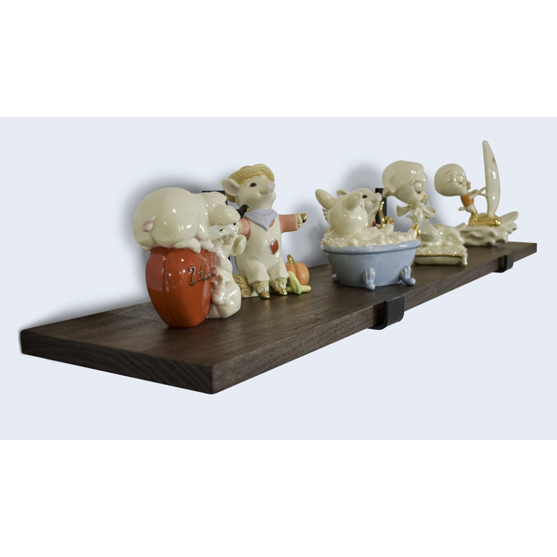 Tablette en bois massif, Noyer foncé