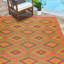 Tapis intérieur / extérieur à motif géométrique orange / vert Aldo-186062020