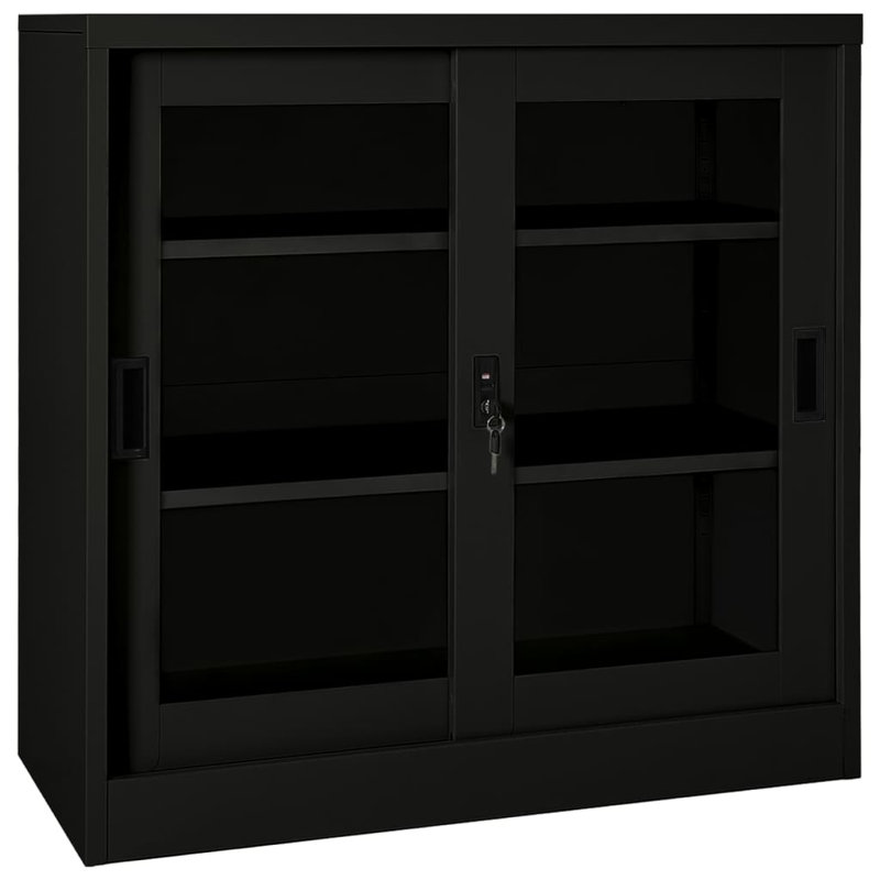 Office Cabinet 35.4" x 15.7" x 35.4" Steel, Black