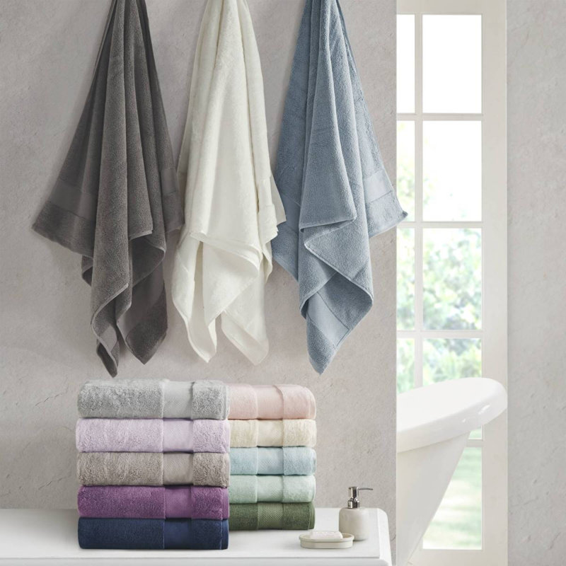 Cotton 6 Piece Bath Towel Set 6-Piece, Green