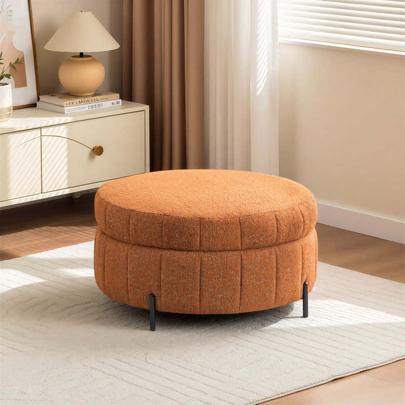 Repose-pieds de rangement l 31 po avec couvercle réversible, Orange