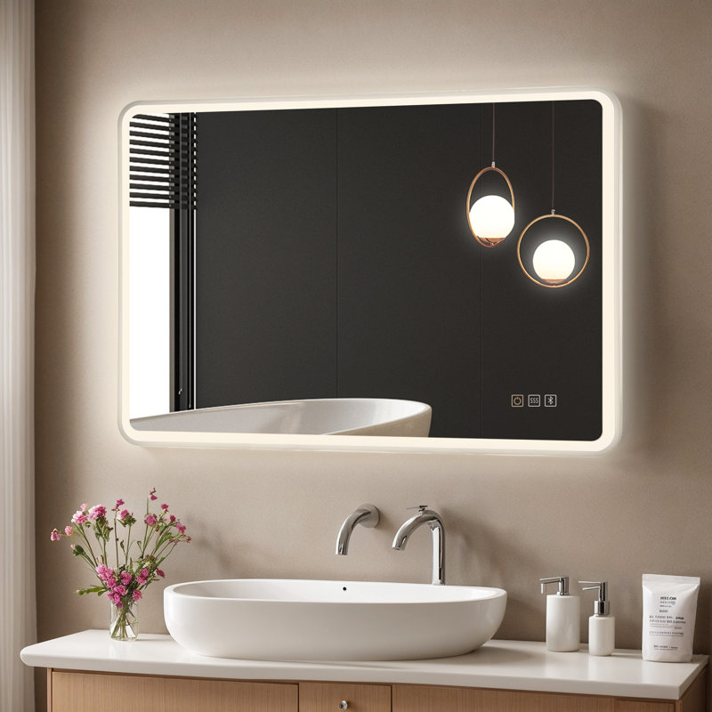 Miroir mural de salle de bain 39 po x 27,5 po Cilla