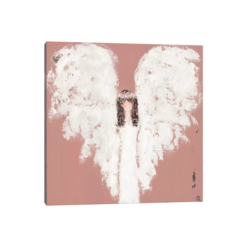 Pink Angel Floral Halo by Ashley Bradley - Gallery-Wrapped Canvas Giclée on Canvas, Wrapped Canvas