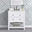 Meuble-lavabo simple Encino 30 po avec comptoir, lavabo et dosseret en quartz blanc de Carrare, chêne clair, préassemblé, 77,5 cm (L) x 54,6 cm (P) x 87,6 cm (H)-561319806-561319779
