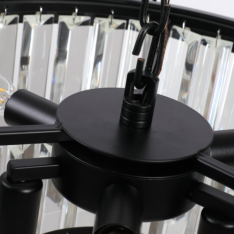 Castleford 6 - Light Unique Tiered Faceted Glass Cascade Chandelier