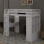 Lit mezzanine simple avec grandes tablettes, bureau et DEL-2141245373