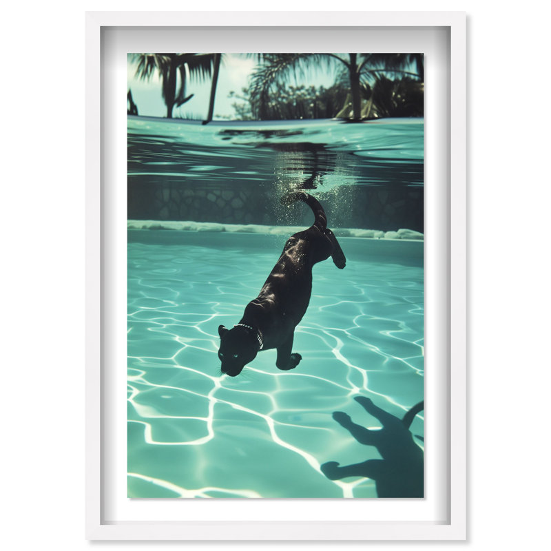 Panther Swim Nautical Shadowbox by Oliver Gal, 31.5" H x 21.5" W, White