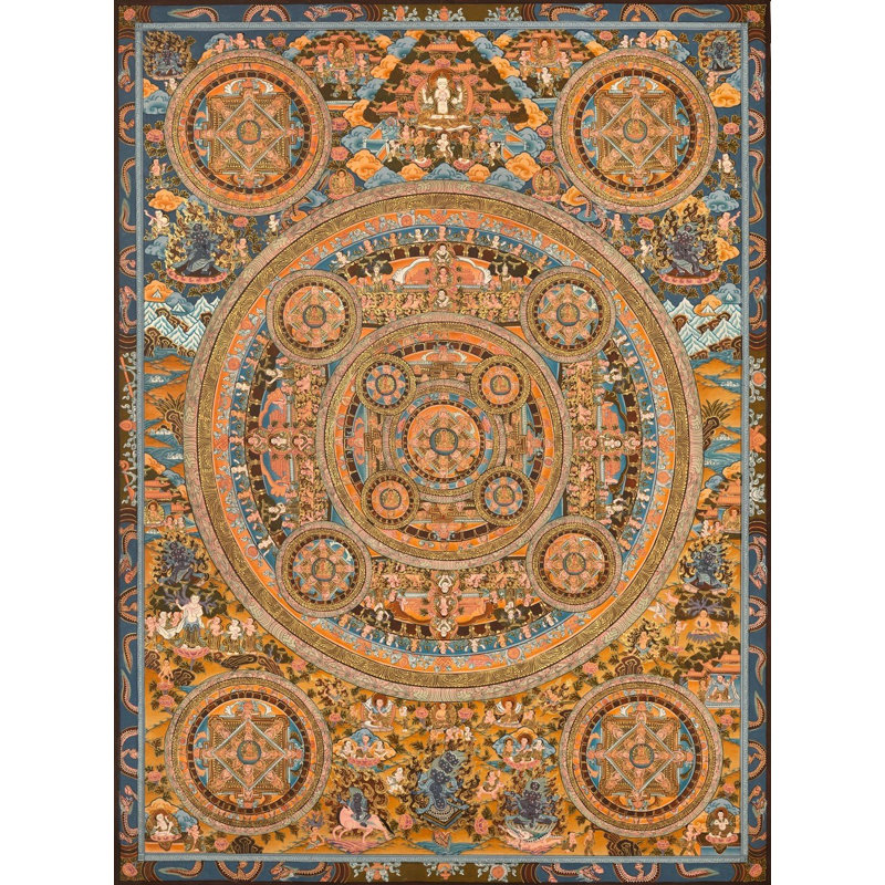 Grosse mandala de pancha (Thangka sans brocart)