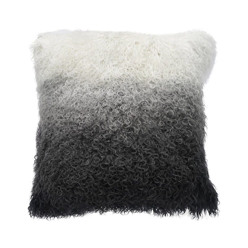 Tibetan Microsuede Throw Pillow, 16" x 16", Ombre, Champagne Ombre