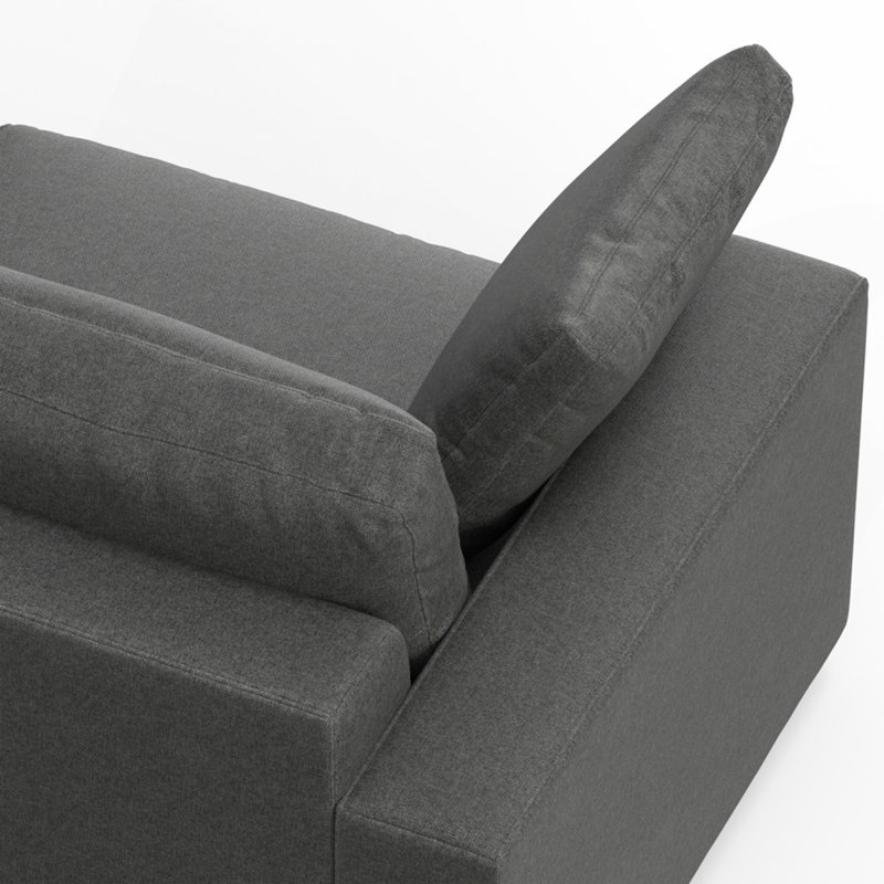 Deep Seater Right Sectional Sofa, Dark Gray